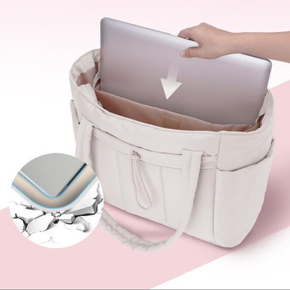 MODPUFF – Borsa multiuso imbottita e trapuntata da donna, con portabicchiere, comparto per laptop e copertura per valigia