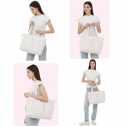 MODPUFF – Borsa multiuso imbottita e trapuntata da donna, con portabicchiere, comparto per laptop e copertura per valigia