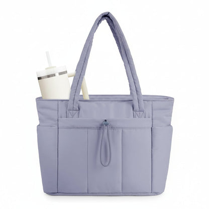 MODPUFF – Borsa multiuso imbottita e trapuntata da donna, con portabicchiere, comparto per laptop e copertura per valigia