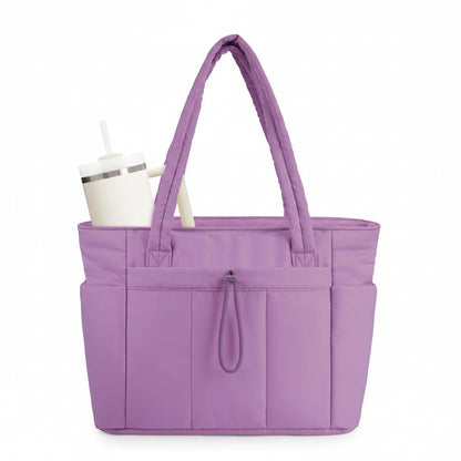 MODPUFF – Borsa multiuso imbottita e trapuntata da donna, con portabicchiere, comparto per laptop e copertura per valigia