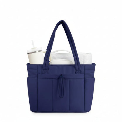 MODPUFF – Borsa multiuso imbottita e trapuntata da donna, con portabicchiere, comparto per laptop e copertura per valigia