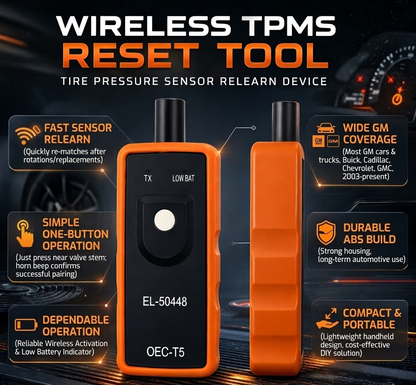 Strumento di reset TPMS, sensore di pressione dei pneumatici senza fili, dispositivo di riapprendimento