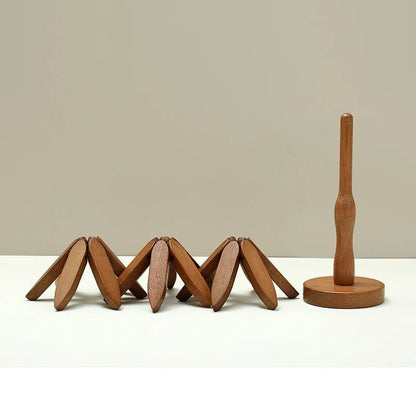 WOODBRAID – Set di 4 pezzi di sottobicchieri e presine con design a tema albero di bambù