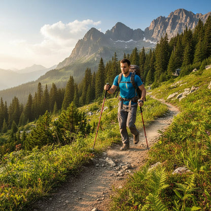 TrekLite - Bastoncini da trekking telescopici ultra-leggeri a 5 pezzi per escursioni in montagna e trekking
