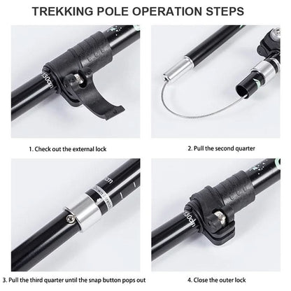 TrekLite - Bastoncini da trekking telescopici ultra-leggeri a 5 pezzi per escursioni in montagna e trekking