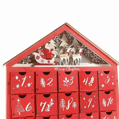 TimberGlow | Elegante calendario dell'Avvento in legno con luci decorative natalizie