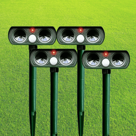 ANIMALBLOCK - Repellente ultrasonico alimentato ad energia solare per casa e giardino