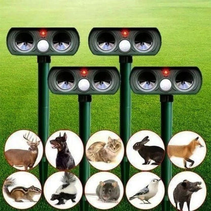 ANIMALBLOCK - Repellente ultrasonico alimentato ad energia solare per casa e giardino