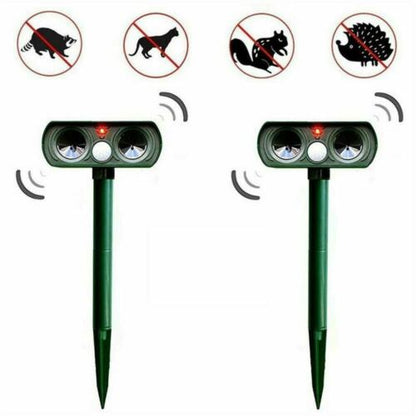 ANIMALBLOCK - Repellente ultrasonico alimentato ad energia solare per casa e giardino