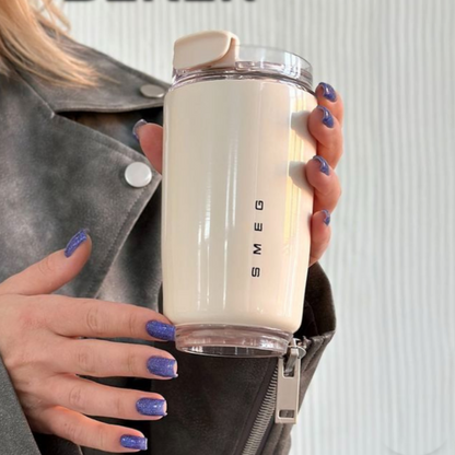 LuxeTherm | Tazza Termica Elegante in Acciaio Inox – Bicchiere Isotermico Riutilizzabile da 500 ml per Bevande Calde e Fredde