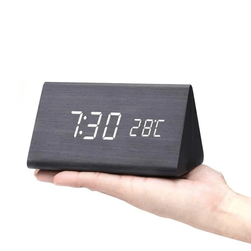 WoodSense Orologio LED in legno - Controllato a voce e di stile per ogni ambiente