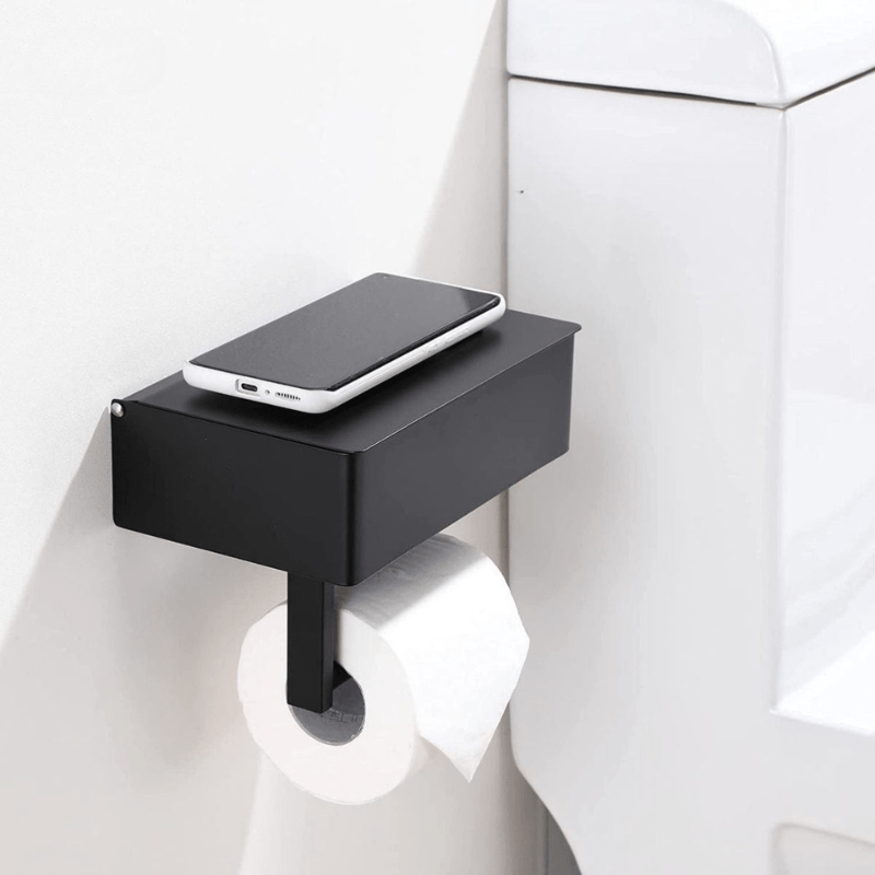 Porta carta igienica StahlDeluxe - Acciaio inossidabile con vano di ripostiglio multifunzionale per il tuo bagno