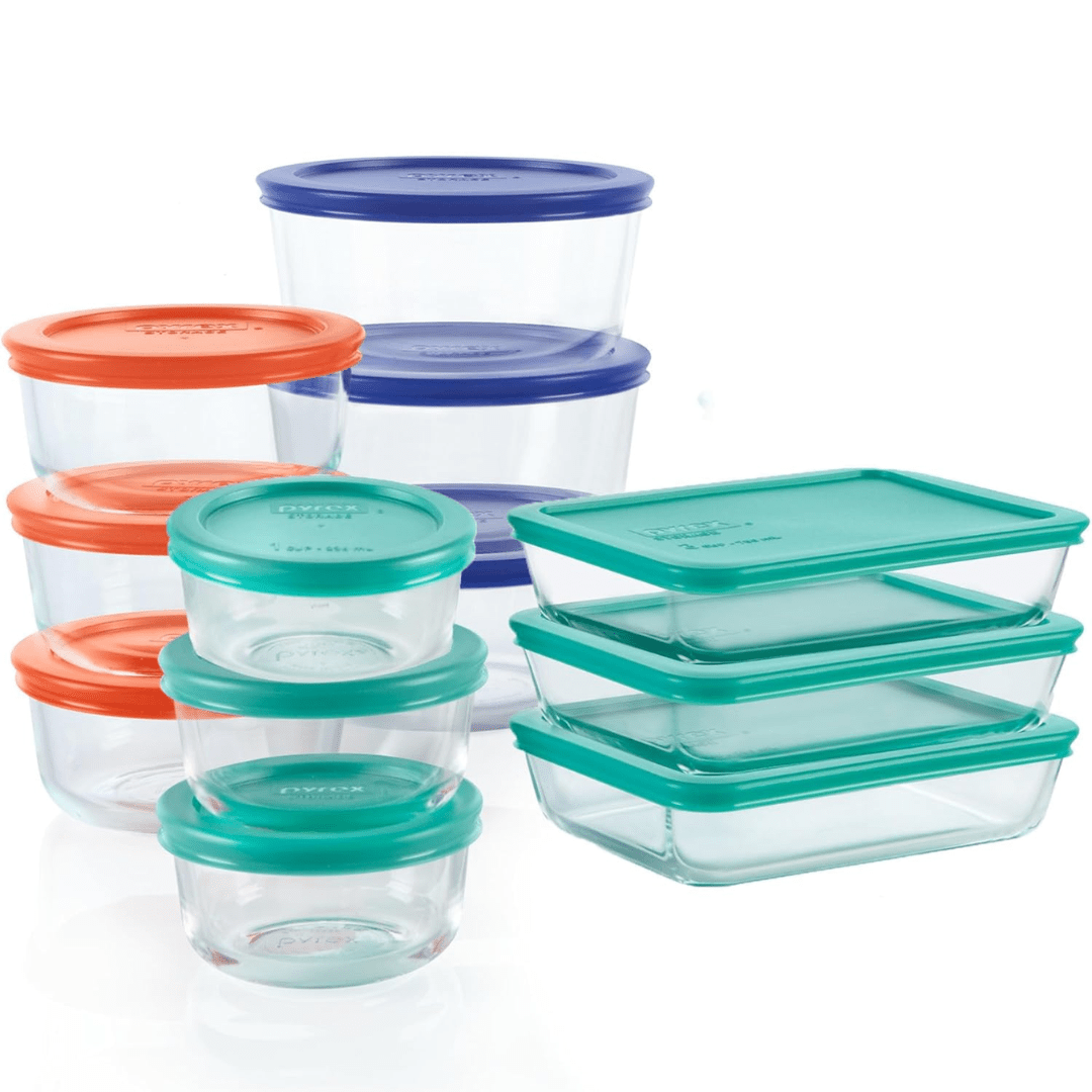 Glasskeer set di contenitori per alimenti da 12 pezzi - senza BPA, ermetico per cibo fresco e un'organizzazione efficiente