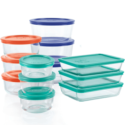 Glasskeer set di contenitori per alimenti da 12 pezzi - senza BPA, ermetico per cibo fresco e un'organizzazione efficiente