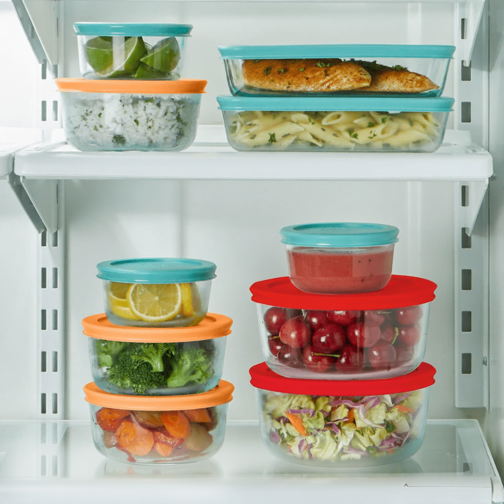Glasskeer set di contenitori per alimenti da 12 pezzi - senza BPA, ermetico per cibo fresco e un'organizzazione efficiente
