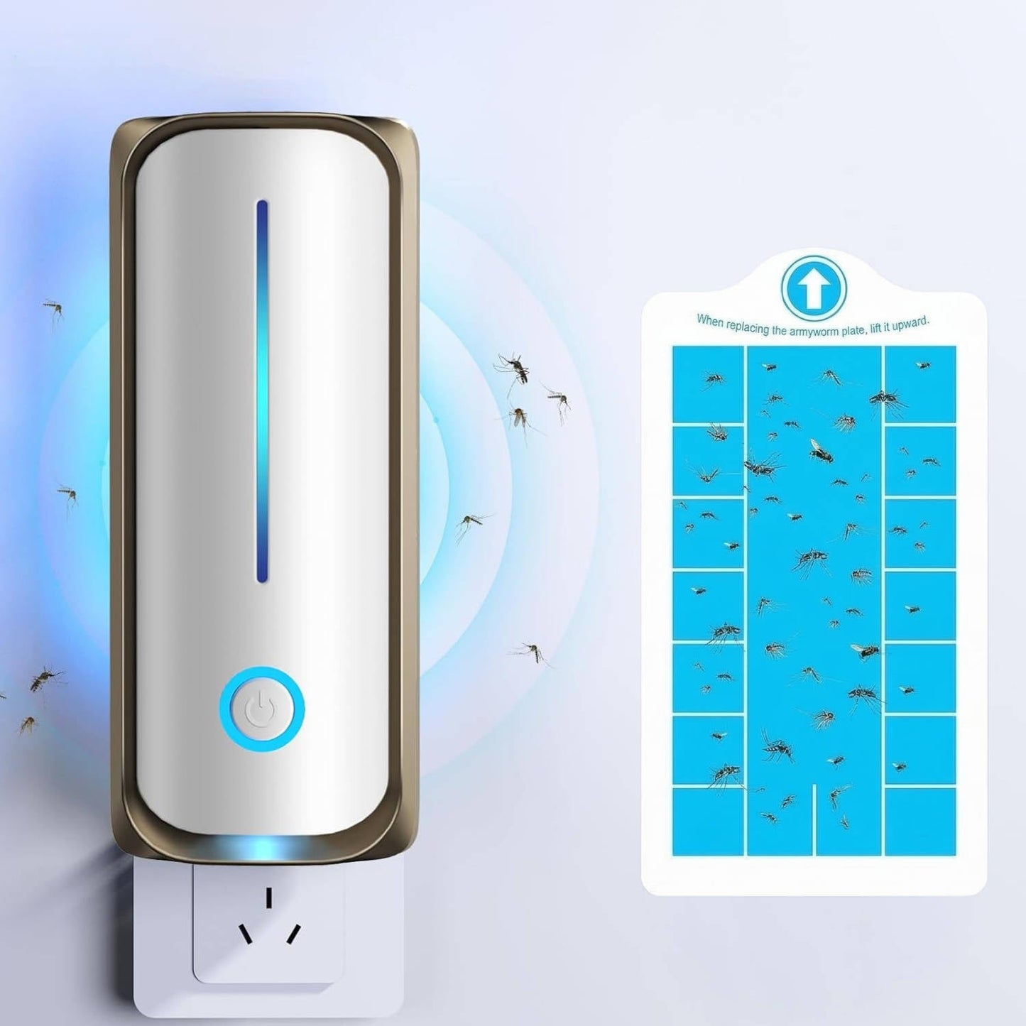 Trappole plug-in per mosche della frutta da utilizzare in casa, zapper elettrico per zanzare e cattura moscerini e tignole, con luce UV notturna da 9 W, confezione da 2