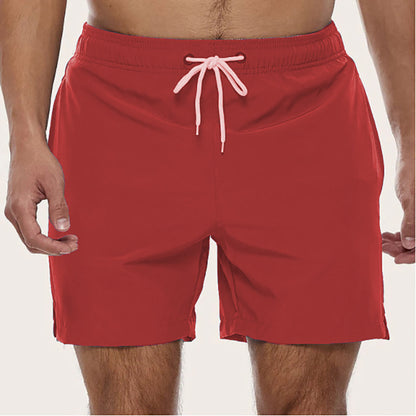 Pantaloncini da bagno da uomo in tessuto ad asciugatura rapida con vita elastica