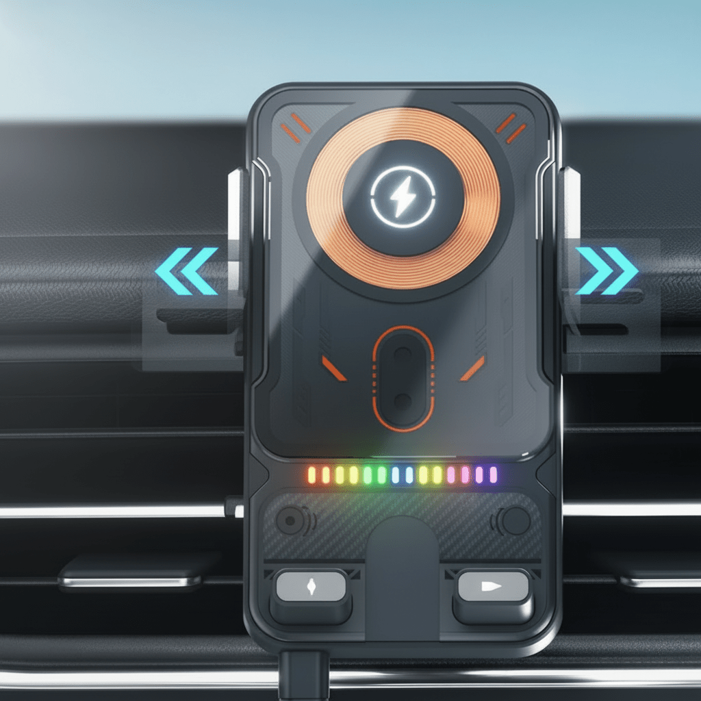 ROTAFIX – supporto per auto 2-in-1 ruotabile automaticamente con caricatore wireless
