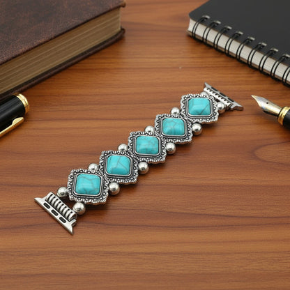 Azurelle – Bracciale Boho-Chic per smartwatch con dettaglio in turchese pregiato