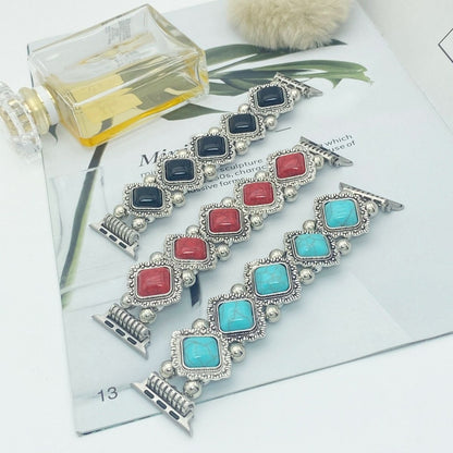 Azurelle – Bracciale Boho-Chic per smartwatch con dettaglio in turchese pregiato