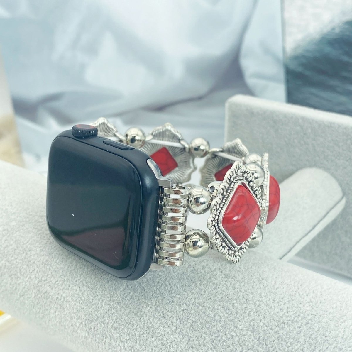 Azurelle – Bracciale Boho-Chic per smartwatch con dettaglio in turchese pregiato