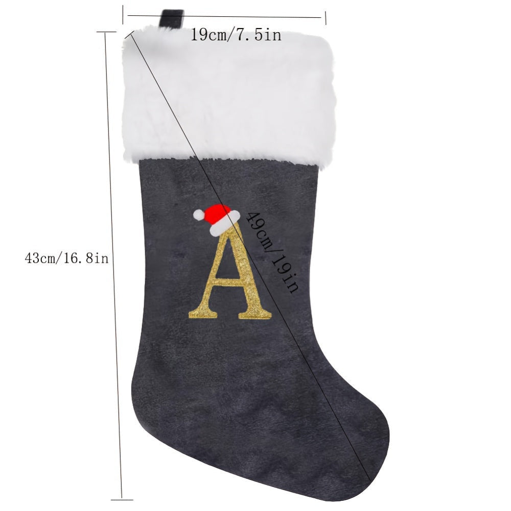 VelvetMonogram | Calza di Natale in velluto personalizzata per decorazioni natalizie