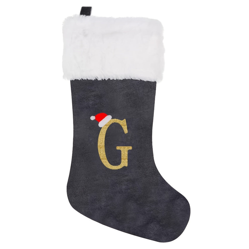 VelvetMonogram | Calza di Natale in velluto personalizzata per decorazioni natalizie