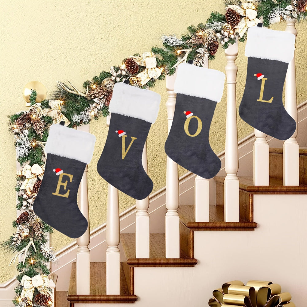 VelvetMonogram | Calza di Natale in velluto personalizzata per decorazioni natalizie
