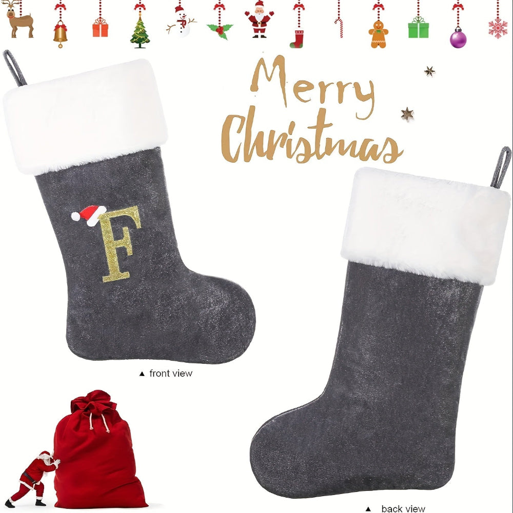 VelvetMonogram | Calza di Natale in velluto personalizzata per decorazioni natalizie
