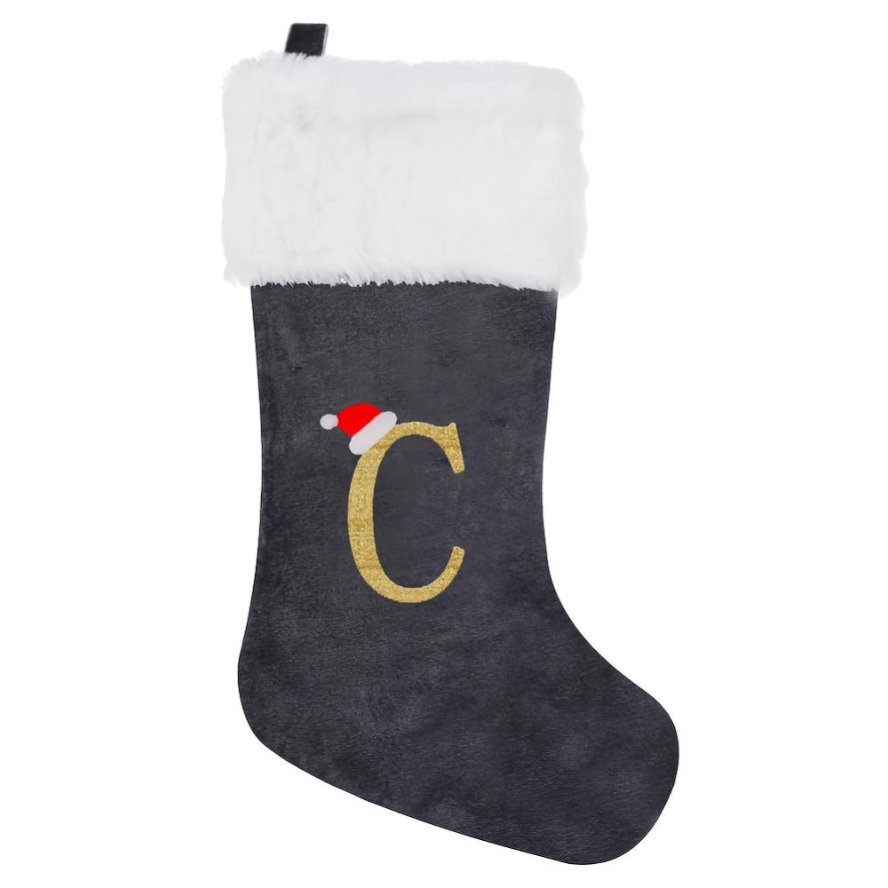 VelvetMonogram | Calza di Natale in velluto personalizzata per decorazioni natalizie