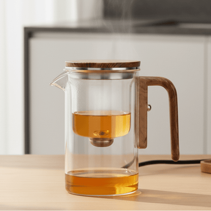 PIACERE DEL TÈ – Teiera elegante in plastica resistente al calore con filtro in acciaio inossidabile