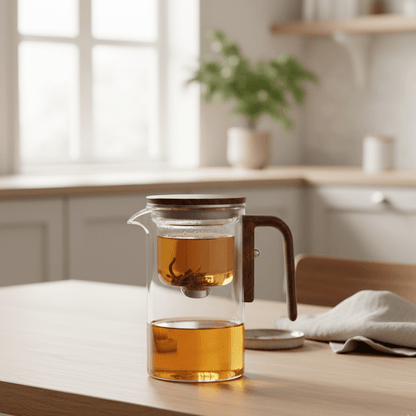 PIACERE DEL TÈ – Teiera elegante in plastica resistente al calore con filtro in acciaio inossidabile