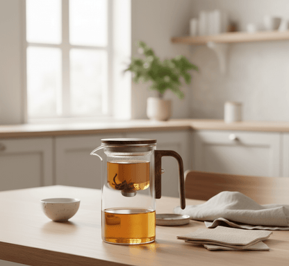 PIACERE DEL TÈ – Teiera elegante in plastica resistente al calore con filtro in acciaio inossidabile