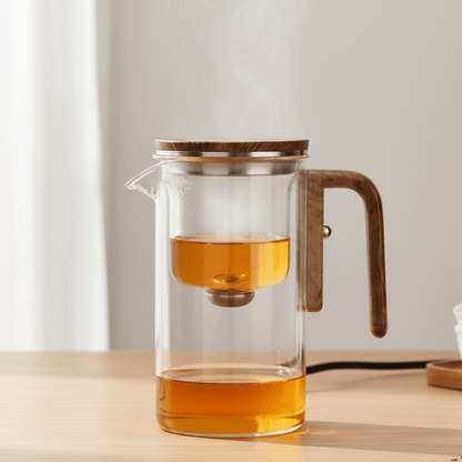 PIACERE DEL TÈ – Teiera elegante in plastica resistente al calore con filtro in acciaio inossidabile