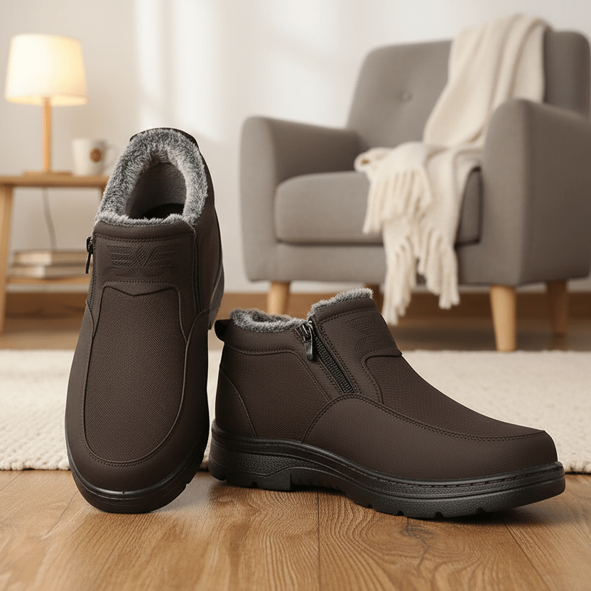 COLDVEX – Scarpe da uomo invernali impermeabili ortopediche con fodera termica e suola antiscivolo