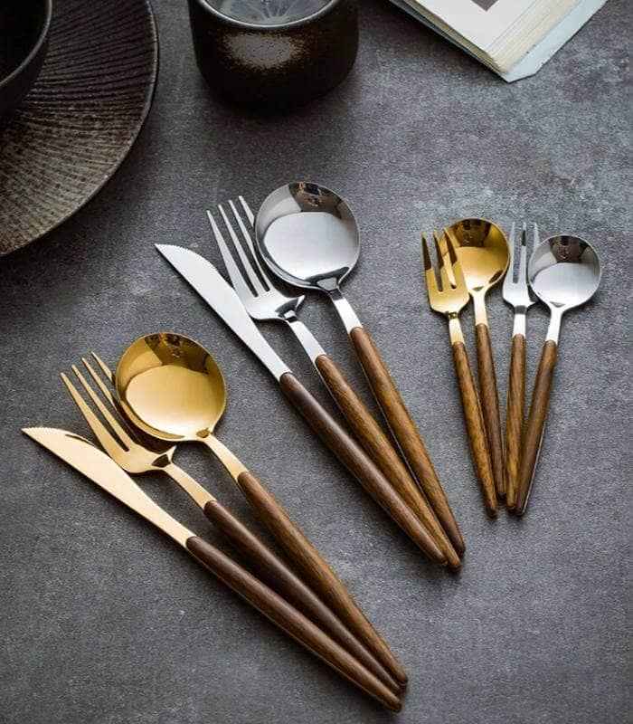NATURACUT – posate in acciaio inossidabile premium con inserti in legno