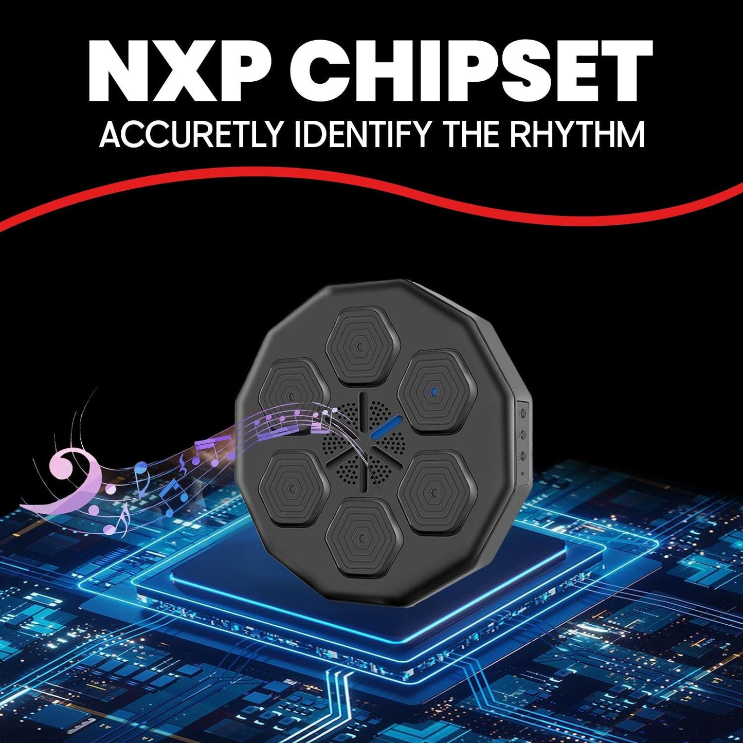 Macchina da Boxe Musicale – Dispositivo da Boxe da Parete Bluetooth con LED e Allenamento Reattivo