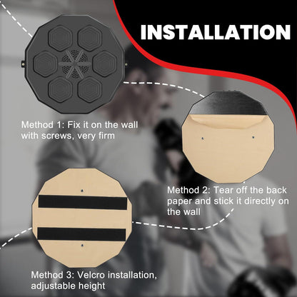 Macchina da Boxe Musicale – Dispositivo da Boxe da Parete Bluetooth con LED e Allenamento Reattivo