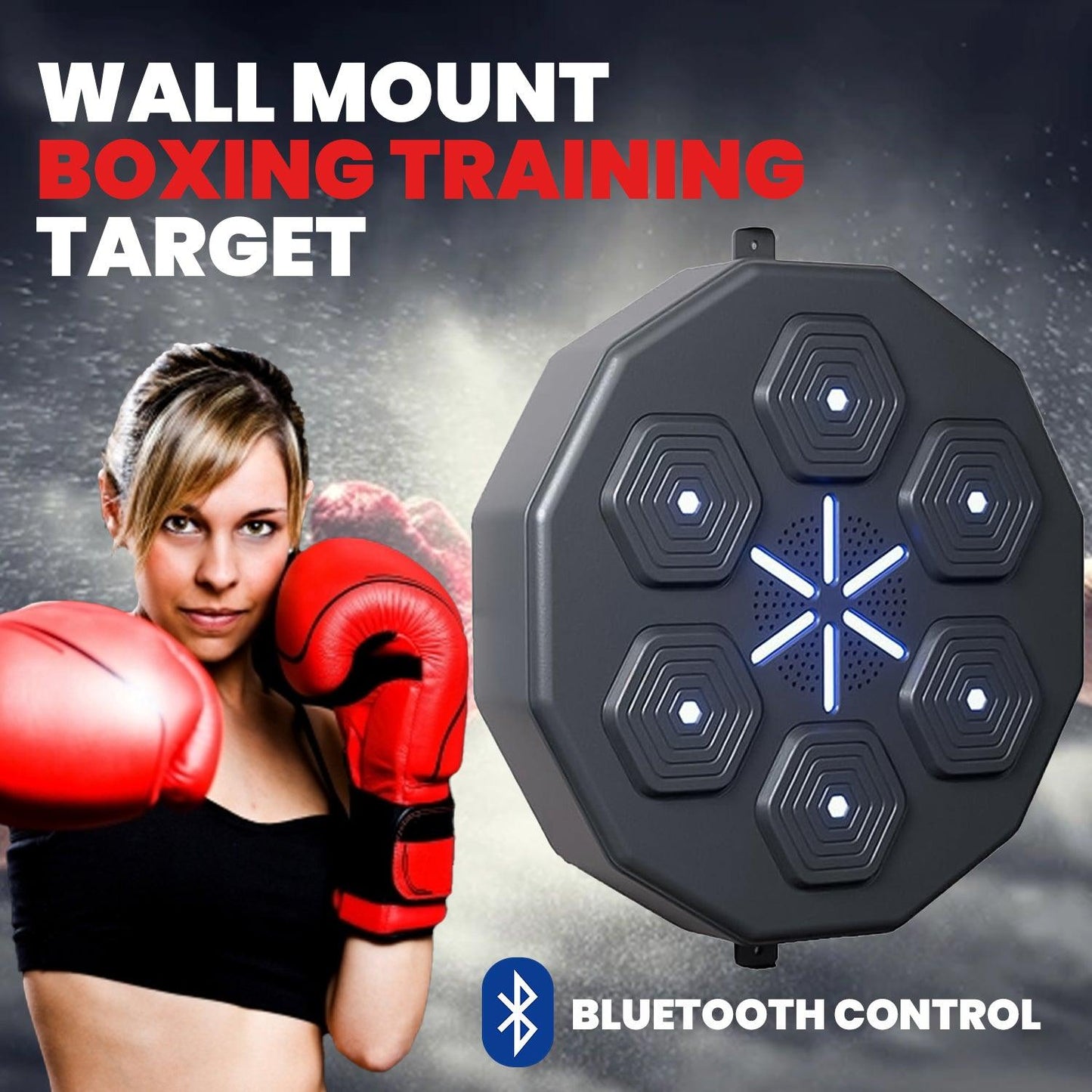 Macchina da Boxe Musicale – Dispositivo da Boxe da Parete Bluetooth con LED e Allenamento Reattivo