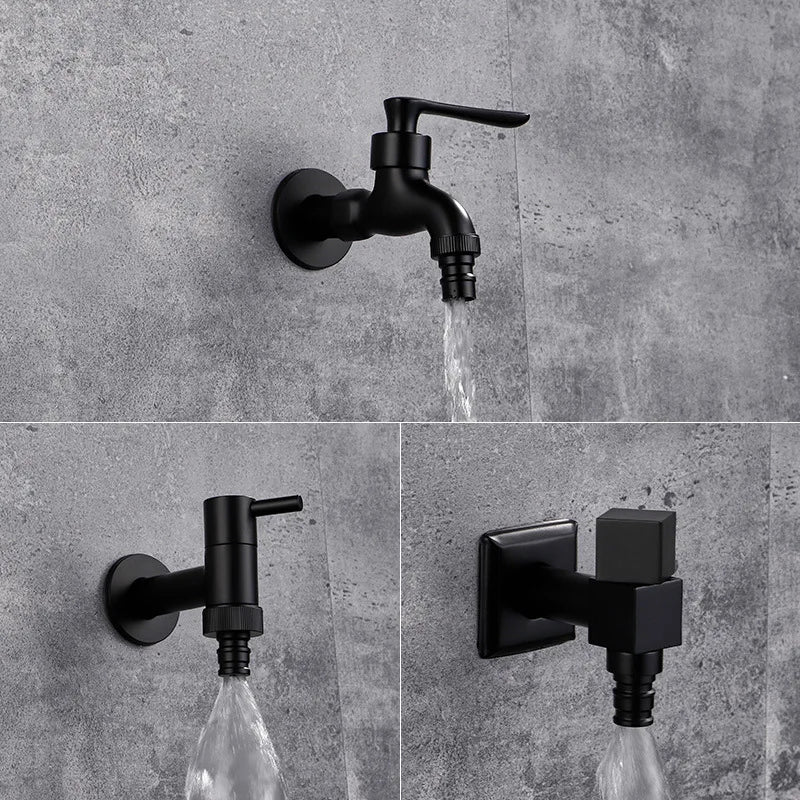 MATTEFLOW – Rubinetto a parete in nero opaco per cucina, bagno e uso all'aperto