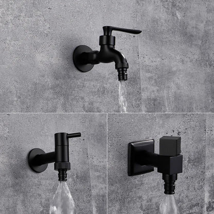MATTEFLOW – Rubinetto a parete in nero opaco per cucina, bagno e uso all'aperto