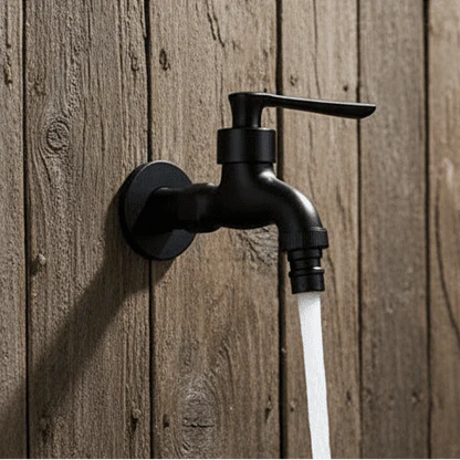 MATTEFLOW – Rubinetto a parete in nero opaco per cucina, bagno e uso all'aperto