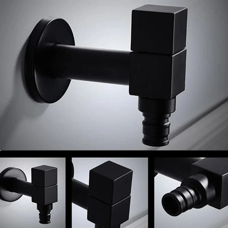MATTEFLOW – Rubinetto a parete in nero opaco per cucina, bagno e uso all'aperto