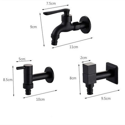 MATTEFLOW – Rubinetto a parete in nero opaco per cucina, bagno e uso all'aperto