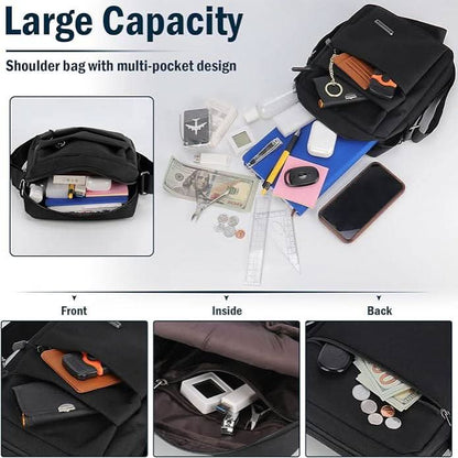 METROSAFE – Borsa a tracolla impermeabile da uomo con design antifurto