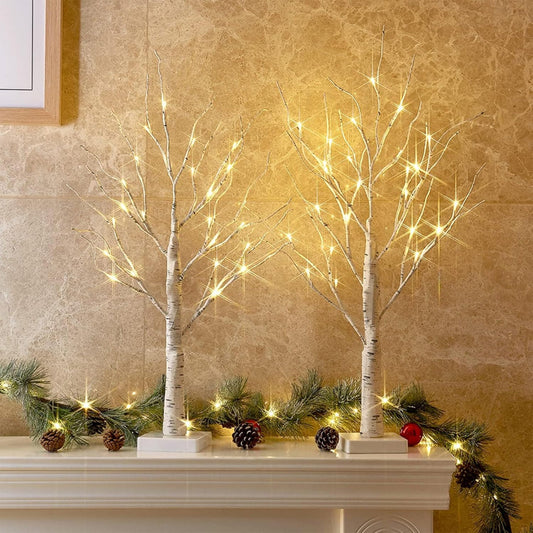 Albero di Natale Decorativo Betulla LED Albero Luminoso da Tavolo