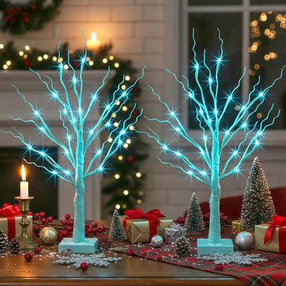 Albero di Natale Decorativo Betulla LED Albero Luminoso da Tavolo