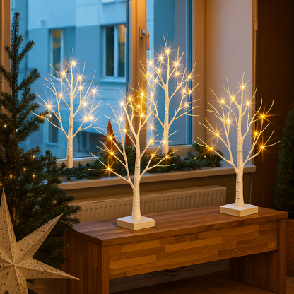 Albero di Natale Decorativo Betulla LED Albero Luminoso da Tavolo