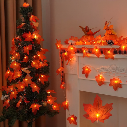 Decorazione Natalizia da Interno Ghirlanda Luminosa Foglie d’Acero