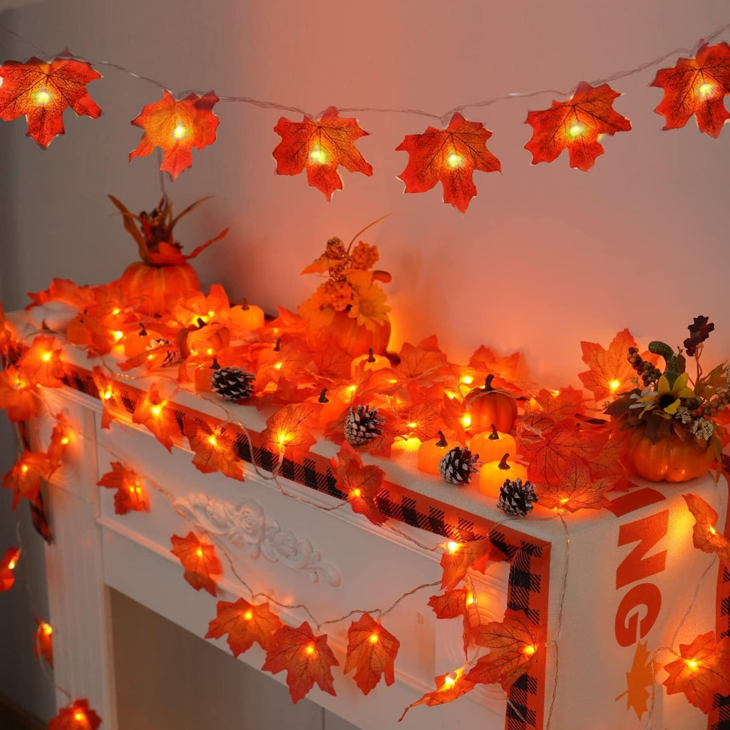 Decorazione Natalizia da Interno Ghirlanda Luminosa Foglie d’Acero